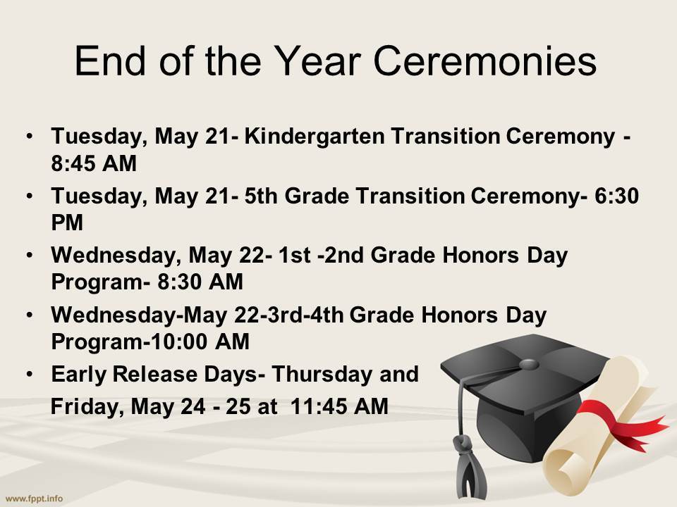 End of Year Ceremonies Set Center Elementary School