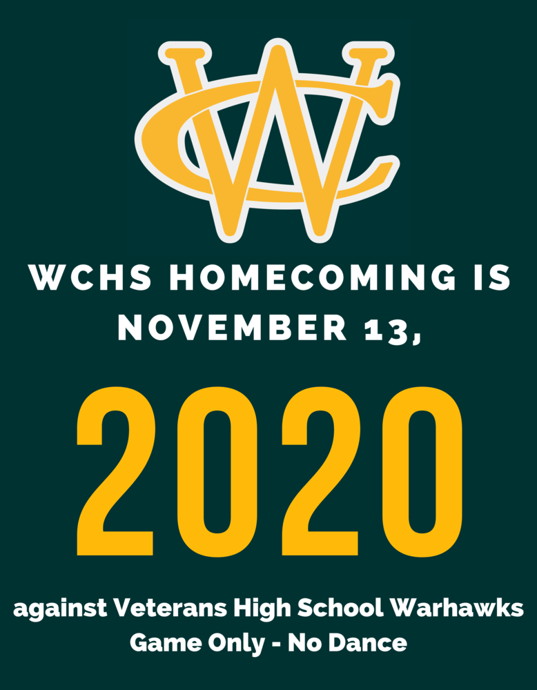 WCHS Announces 2020 High School Football Homecoming Game