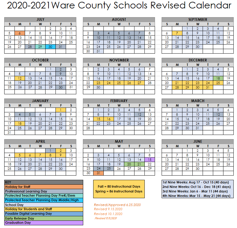 Ware County Schools Calendar Update Ware County Middle School