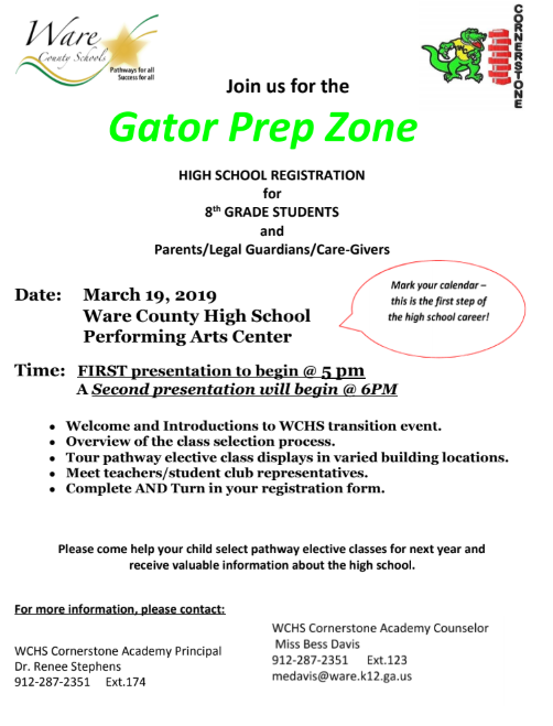 Gator Prep Zone flyer