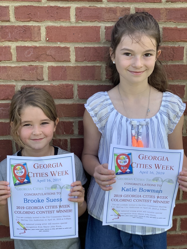 Georgia Cities Week Coloring Contest Winners