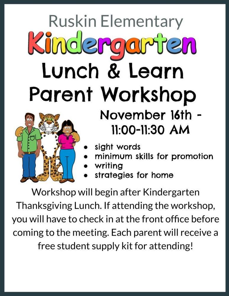 Kindergarten Lunch and Learn Invite