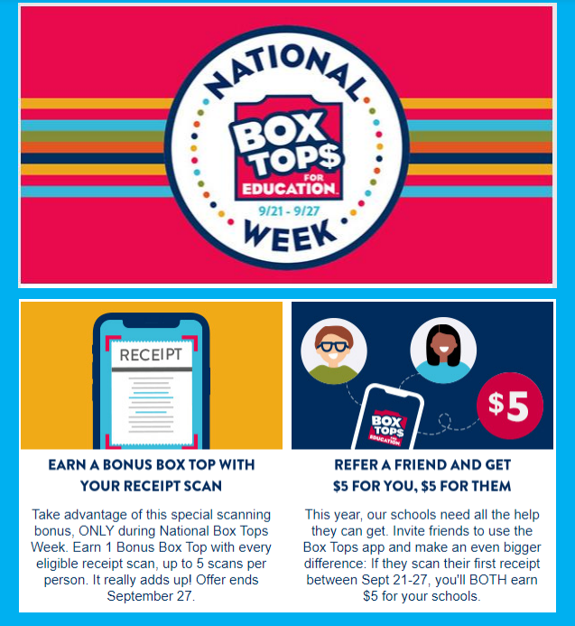 National Box Tops for Education Week Memorial Drive Elementary
