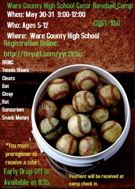 Baseball Camp flyer