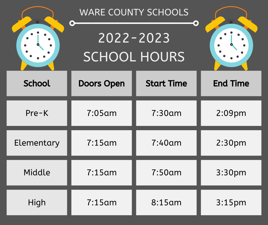 2022-2023 School Hours