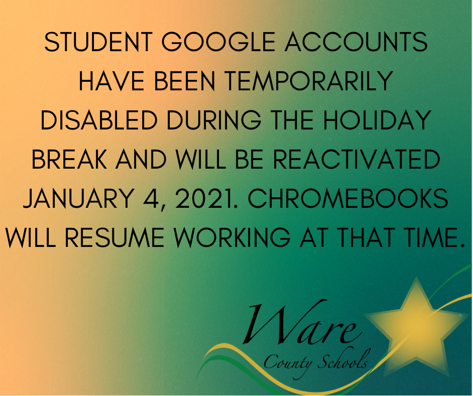 Google Accounts Disabled Until 01/04/21