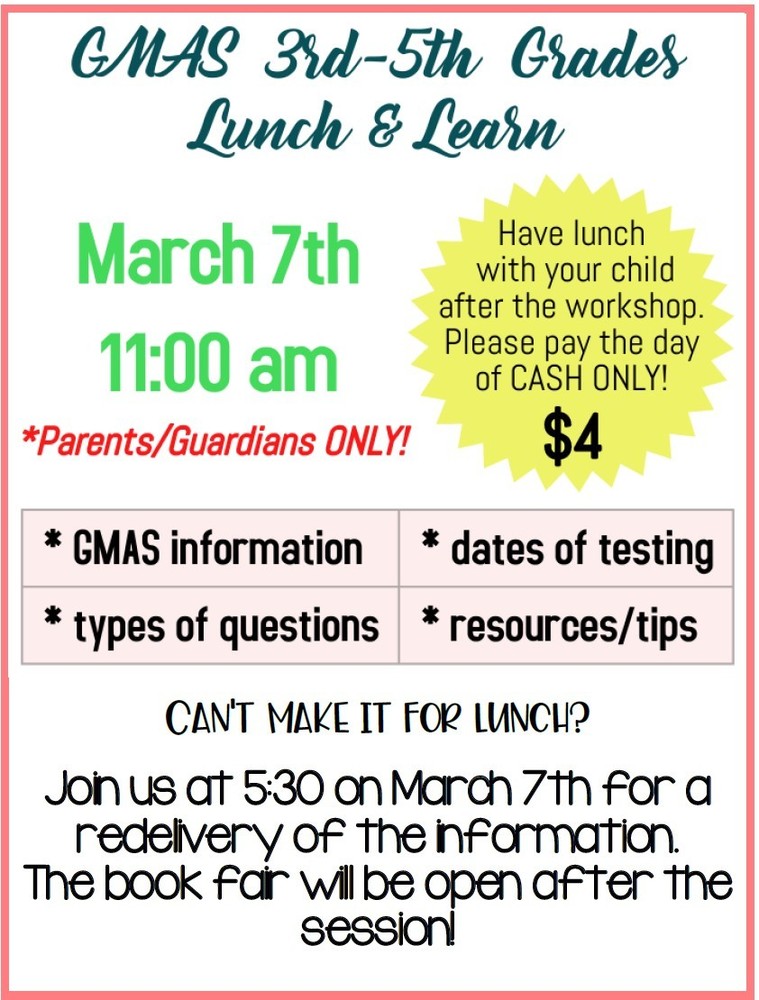 GMAS 3rd-5th Lunch and Learn