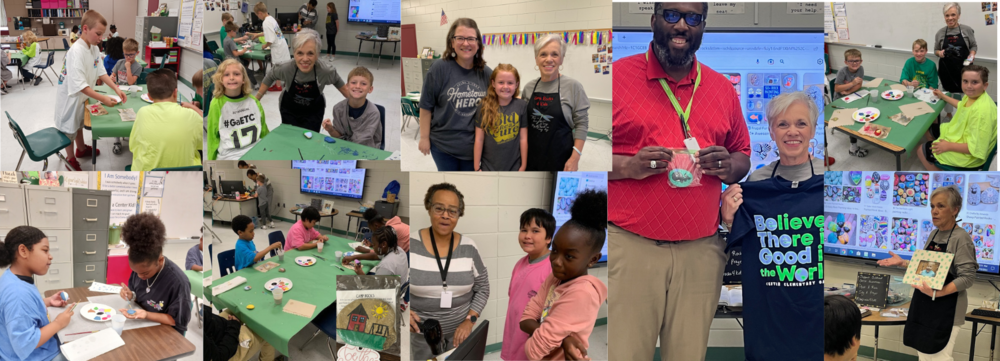 images of students painting rocks GIFTED Project