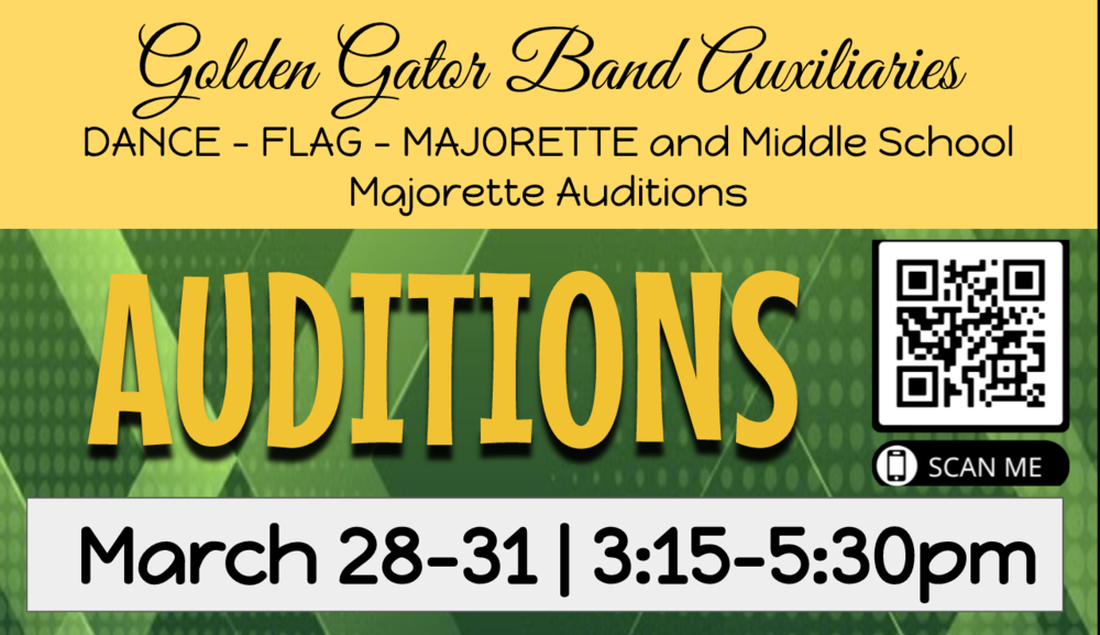 Dance Flag Majorette Auditions March 28 - 31