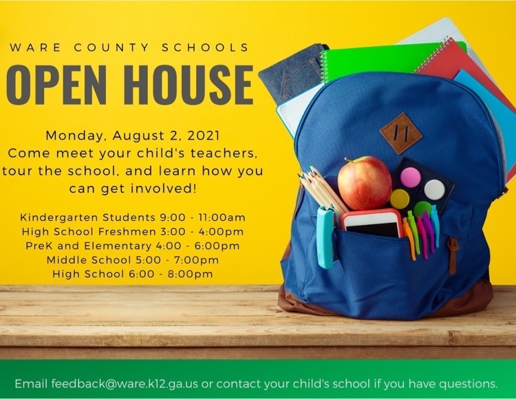Open House is August 2, 2021