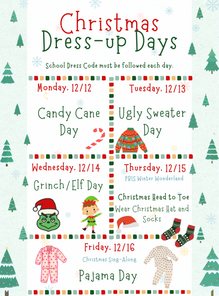Christmas Dress Up Days Ruskin Elementary School