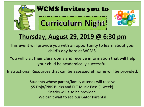 Join us for Curriculum Night | Ware County Middle School