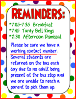 Parent Reminders