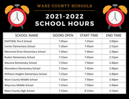 WCS Announces 2021-2022 School Hours