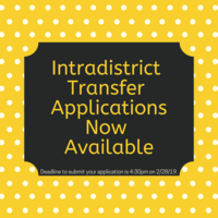 Intradistrict Transfer Applications Now Available