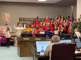 Center Elementary Students Entertain at February Board Meeting