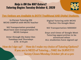 WCHS Tutoring is Available