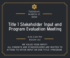 Title I Stakeholder Input Meeting