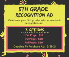 5th Grade Recognition Ads On Sale Now!