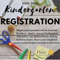 2021-2022 Kindergarten Registration is March 15-April 1