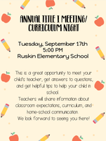 Annual Title I Meeting/Curriculum Night