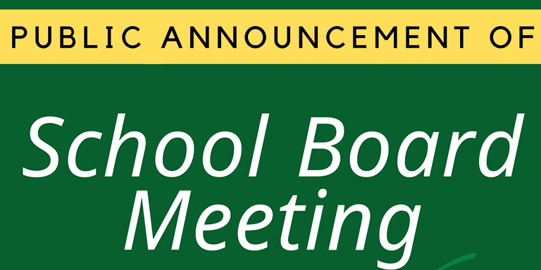 School Board Meeting Announcement
