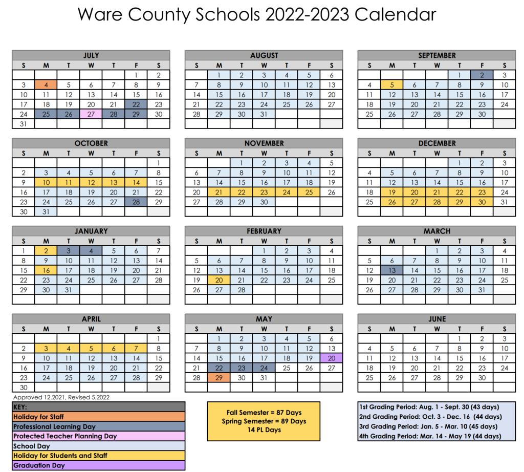 2022-2023 Block Calendar