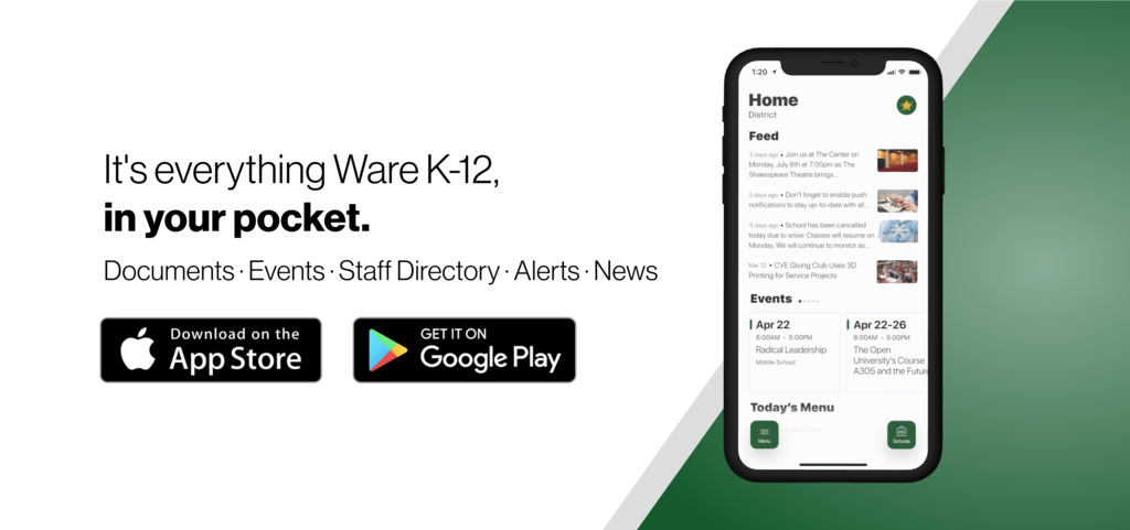 App image that says, "It's everything Ware-K-12, in your pocket."