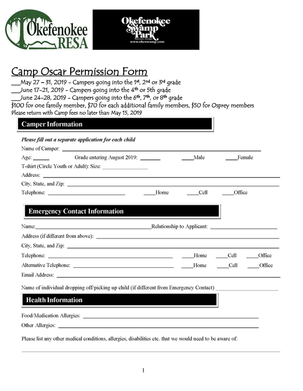 Permission Form - page 1